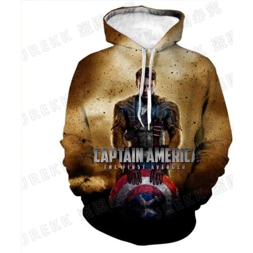 2021 New Fashion Casual Captain America Hoodies 3D Print Men Women Children Sweatshirts Cool Marvel Streetwear Pullover Tops
