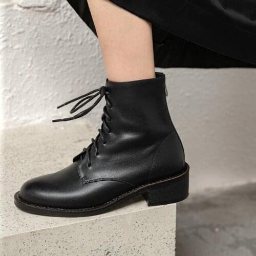 Cow Leather Women Newest Ankle Boots Comfortable Platform Night Club Shoes Woman Winter Warm Short Boots