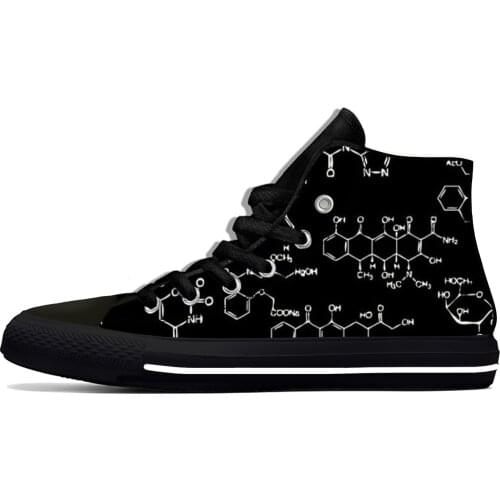 Chemical Formula Science art New Arrive Fashion Lightweight High Top Canvas Shoes Men Women Casual Breathable Sneakers