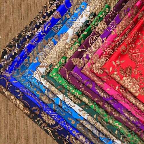 Wholesale peony brocade fabric 50cm*75cm satin cloth custume imitation silk material