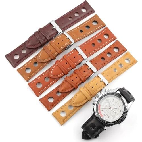 Genuine Leather Watchbands 20mm 22mm Loop Bracelet Belt Band High Quality Stainless Steel Buckle Clasp Watch Accessories