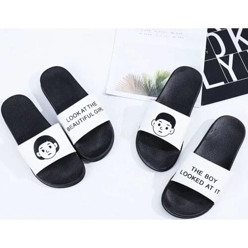 Summer New Fashion Couple Cute Slippers Outdoor Beach Slippers Flat Slippers Flip Flops Home Non-Slip Slippers Boys And Girls