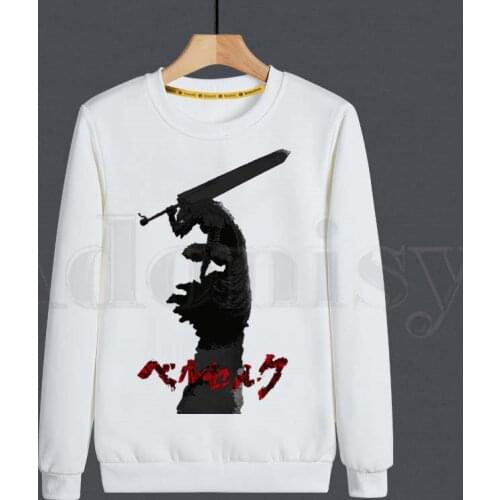 Dark Berserk Guts Japanese Anime Manga Hoodies Sweatshirt Print Trend Mens Clothes Hip-Hop Male Crewneck Hoodies Men