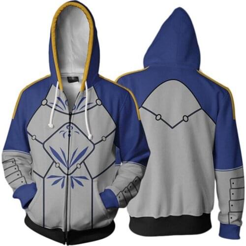 3D Printed Hoodie Anime Fate Grand Order Altria Pendragon Cosplay Zip Up Jacket Clothes Winter Hooded Coat Sweatshirt Streatwea