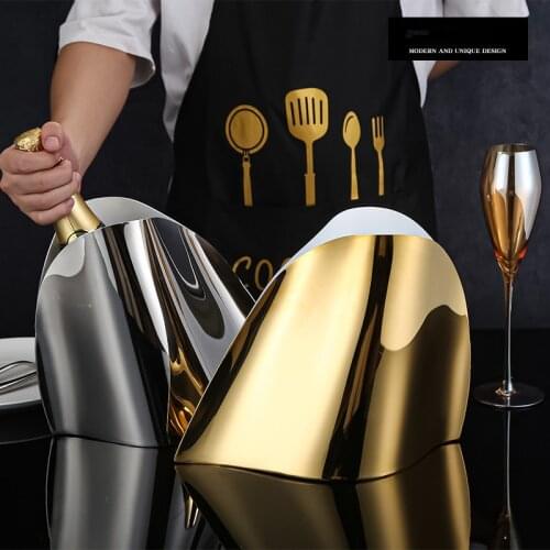 Stainless steel champagne bucket iced champagne wine beer bucket bar KTV utensils stainless steel ice bucket ice bucket buckets