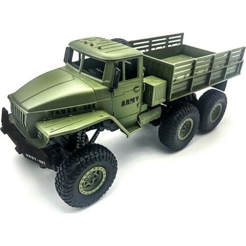 1:16 High Speed RC Car Military Truck 2.4G Six-wheel Remote Control Off-road Climbing Vehicle Model Toy for Kids Birthday Gift