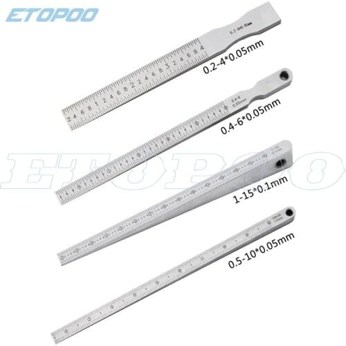 1-15mm 0.5-10mm 0.4-6mm Wedge Feeler Gauge Crack Flatness Layout Insert Wedge Gauge Welding Taper Measure Tool Caliper