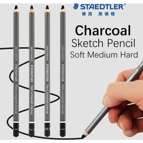 1pc STAEDTLER Mars Lumograph Charcoal Sketch Pencil 100C Soft Medium Hard for Drawing Sketching Art supplies