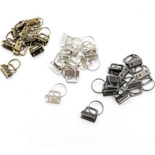 3Colors 10Pcs/LOT 25mm keychain Split Ring Key Fob Hardware For Wrist Wristlets Cotton Tail Clip High Quality