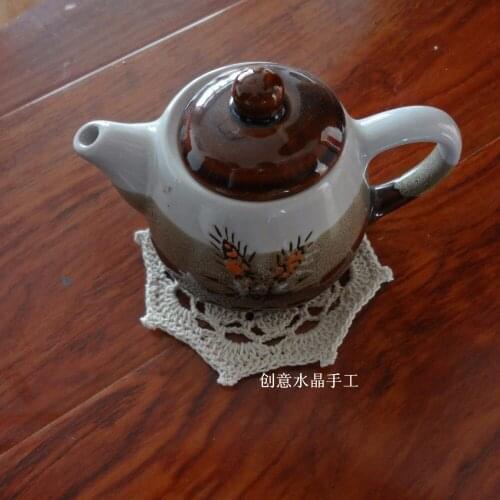 30 pic/lot cotton knitted lace doily as photography props for wedding decoration teapot holder cup pads coaster for home decor