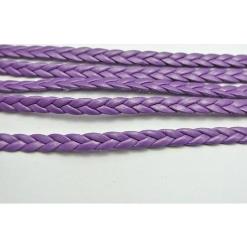 32.8 Feet Purple Flat Braided Leatherette String Jewelry Cord Flat Woven 5X1mm