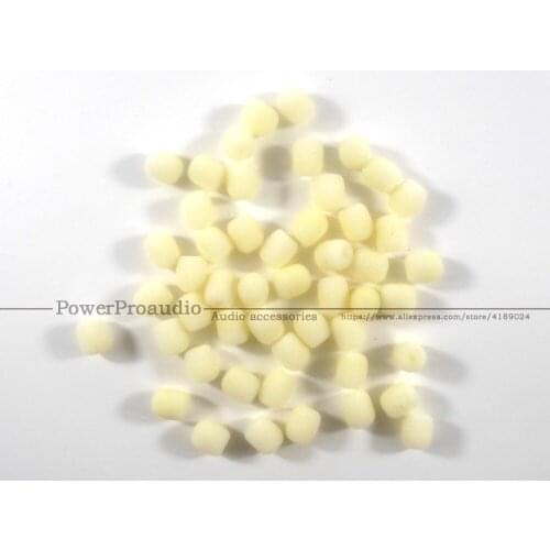 50pcs Mini Beige Foam Covers Windscreen Windshield for Beige Headset Microphone