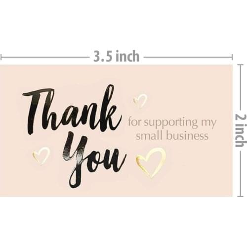 50pcs Thank You for Supporting My Small Business Card Thanks Greeting Card Appreciation Cardstock for Owners Sellers Shop