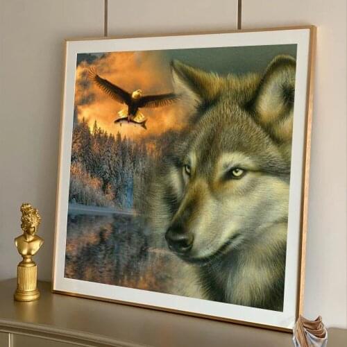 5D DIY Diamond Paintings Embroidery Pattern Animal Wolves, Cats, Full Handcrafts Home Decors 3d Cross Stitch Kits Wall Stickers