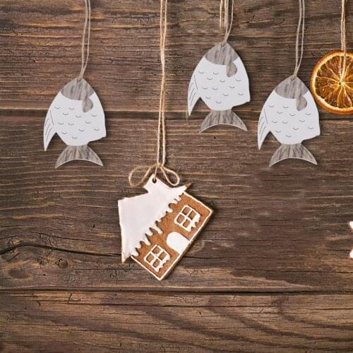 8pcs Wooden Fish Pendants Hawaii Style Hanging Decor Creative Photo Backdrops Home Decor Sweet Gift