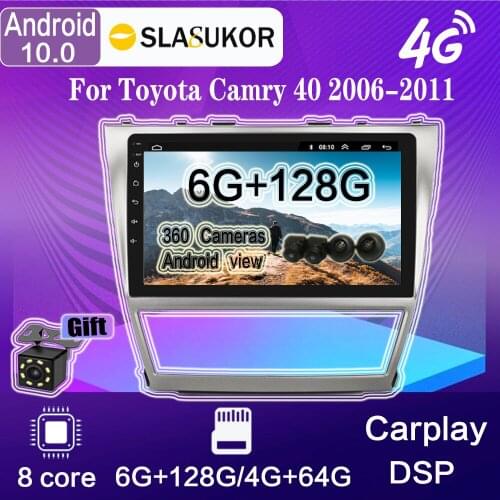 For Toyota Camry 40 2006-2011 Android 10 Car Radio Multimedia Video Player Navigation GPS Stereo Receiver Multimedia Carplay DSP
