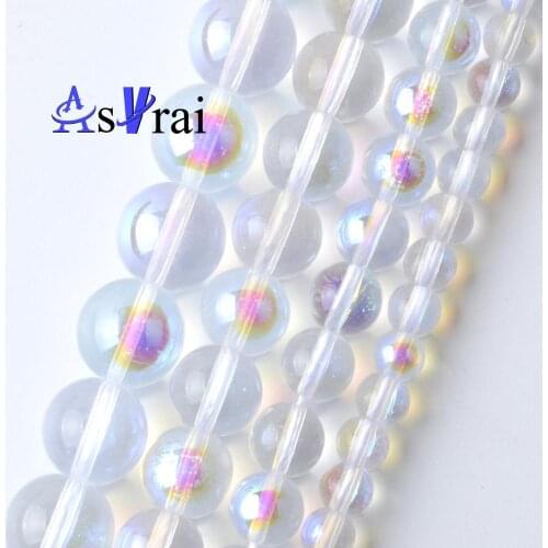 6 8 10 12mm Multicolor Cracked Crystal Round Loose Spacer Beads For Jewelry Making DIY Natural Stone Beads Bracelet Necklace 15"