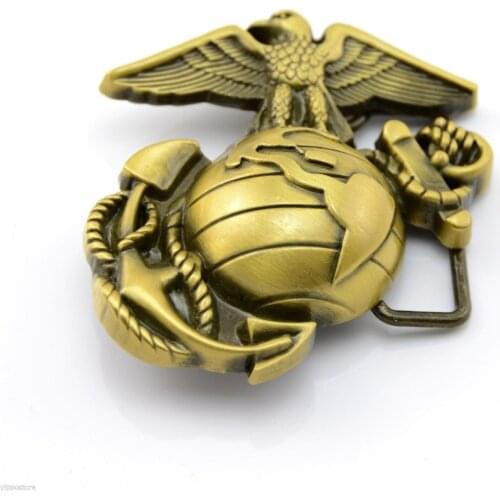 Cheap custom Bronze US Marine Corp Belt Buckle high quality custom made 3D belt buckle hot sales usa eagle belt buckle