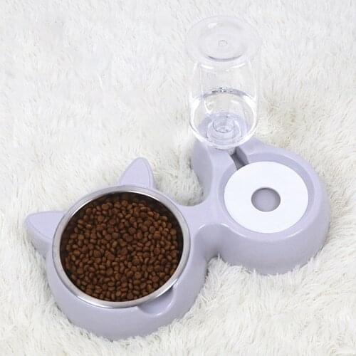 Pet Dog Feeder Bowl Dog Water Bottle Cat Automatic Drinking Bowl Stainless Steel Edible Bowl For Kitten Puppy Pet Waterer Feeder