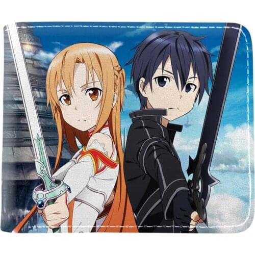 PU Japanese Anime Wallet Sword Art Online Anime Short Purse For Young With Card Holder Coin Purse