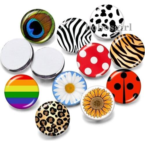 Leopard sunflower 12mm18mm 20mm Snap button jewelry DIY Bracelet Round photo glass cabochons P6770