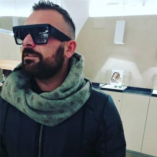 Fashion Big Square Frame Oversize Sunglasses Women Men Clear Frame Glasses