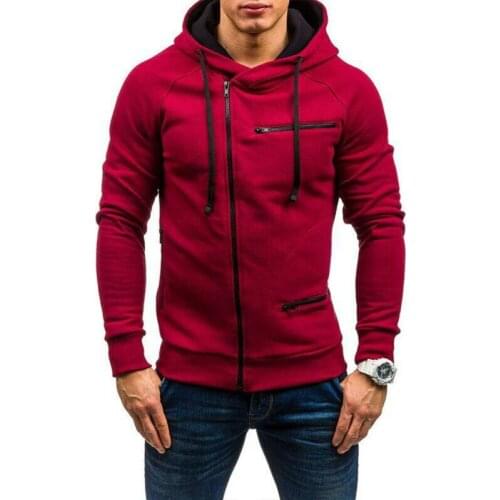 Mens Warm Hoodie Hooded Sweatshirt Coat Jacket Outwear Jumper Winter Casual Full Sleeve Side Zipper Autumn Winter Tops