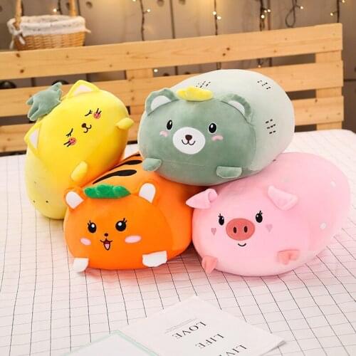 Soft Animal Cartoon Corner Bio Pillow Cushion Cute Dog Cat Dinosaur Pig Unicorn Plush Toy Stuffed Lovely Kid Birthyday Gif
