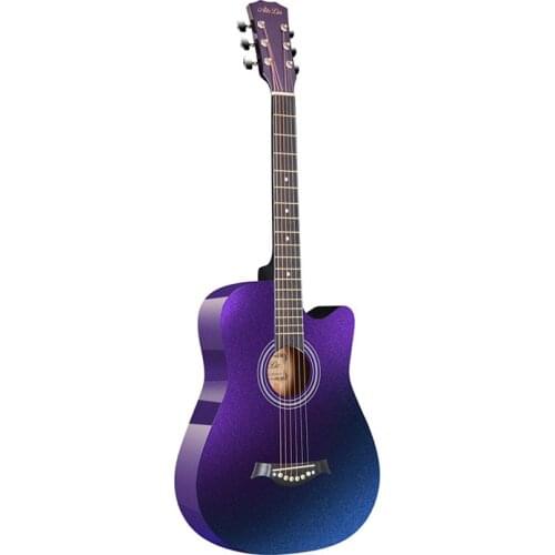 Folk Guitar 38 inch Light Color Purple / Blue /Wooden for beginners Students Practice Acoustic Guitar AGT337