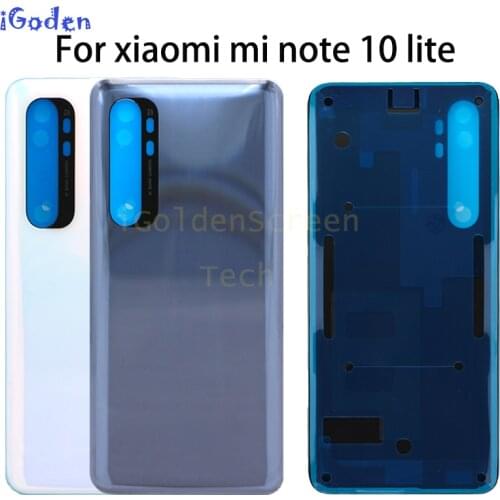 New For Xiaomi Mi Note 10 Lite Battery Cover Back Door Glass Panel For Xiaomi Mi Note10 Lite Rear Housing Case Replacement