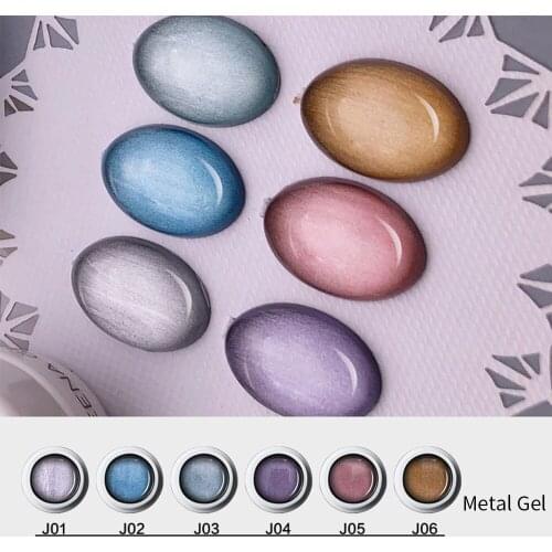Newest Geena 6 colors Gel nail polish soak off Metal Gel polish UV LED Lamp nails Manicure