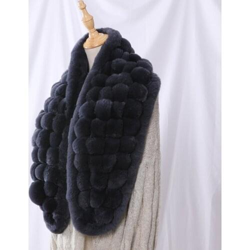 2020 Brand New Womens Real Rex Rabbit Fur Pom Poms Fashion Shawl Poncho Scarf Autumn Winter Rabbit Fur Pashmina Wraps Soft