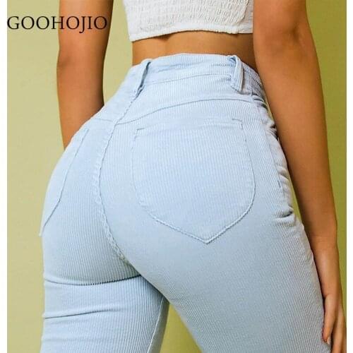 GOOHOJIO 2021 New Spring and Summer High Waist Casual Trousers Women Fashionable All-match Women Pants Flare Pants for Women