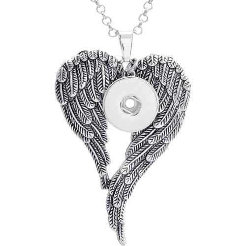 New XL0042 Beauty Wing snap Pendant Necklace fit 18mm snap buttons fashion DIY Fittings for necklace wholesale