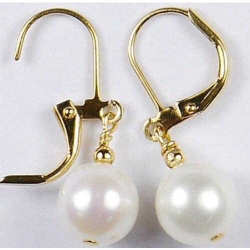 CHARMING 10-11 mm AAA WHITE PEARLS EARRING