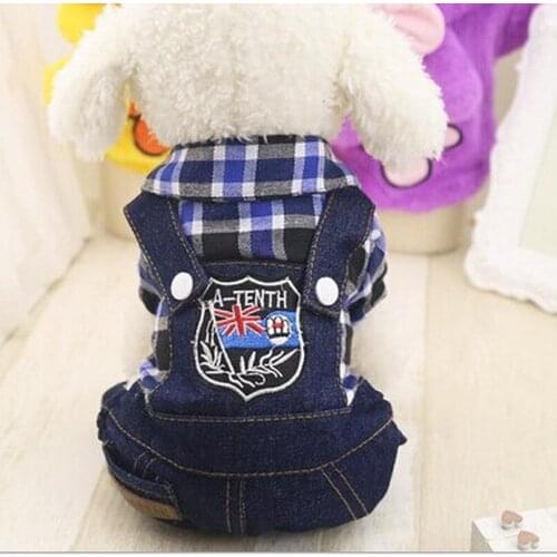 Pet Clothes Winter Sling Jeans Dog Clothing Soft Dog Coats Jackets Winter Cowboy Jean Clothes for Dogs Chihuahua Pets Clothing