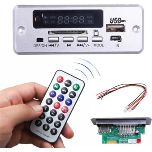 DC 5V/12V Digital Bluetooth MP3 Decode Board with 2*3W Amplifier Rechargeable SD FM Radio Mini USB Aux IN Car DIY Audio Module