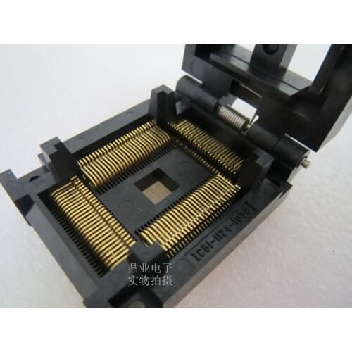 QFP112 TQFP112 IC51-1124-1038 0.65MM Burn-in Socket gold plating IC testing seat Test Socket test bench