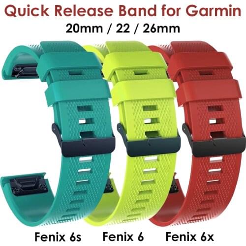 Fenix 6X Pro Straps for Garmin Fenix 6s / 6 Pro Correa Silicone Bands Replacement for Woman Man Watchband Easy Fit Wristband