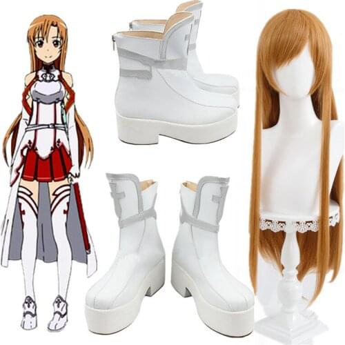 Sword Art Online SAO Yuuki Asuna Anime Customize Cosplay Shoes Boots Costume Customized Accessories Halloween Party Shoes