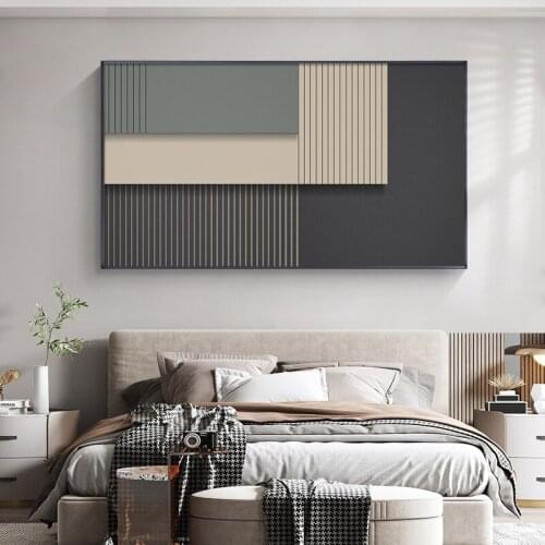 Concise modern Nordic abstract geometric line adornment picture canvas prints poster of murals in living room porch