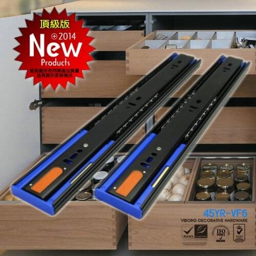 VIBORG 45CM 18" Top Quality Super Smooth&Quiet Extra-thick Three-section Hydraulic Soft Close Ball Bearing Drawer Slides Rails