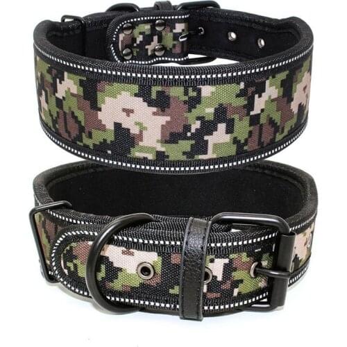 Reflective Waterproof Camouflage Dog Collars For Small Medium Big Dogs Breathable Soft Padded Pet Dog Collar