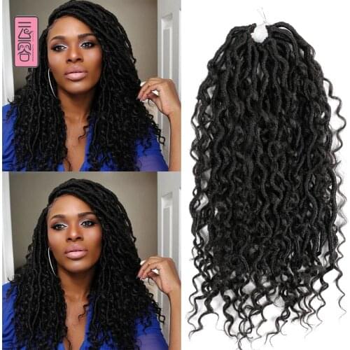 YunRong Synthetic Crochet River Hair 18inches For African Women Ombre Hair-Extension Goddess Passion Locs Low Temperature