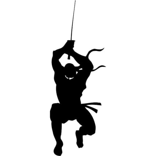 7cm*20cm Funny Ninja Fighter Vinyl Car-styling Car Stickers Decals Black/Silver Accessories S6-4024