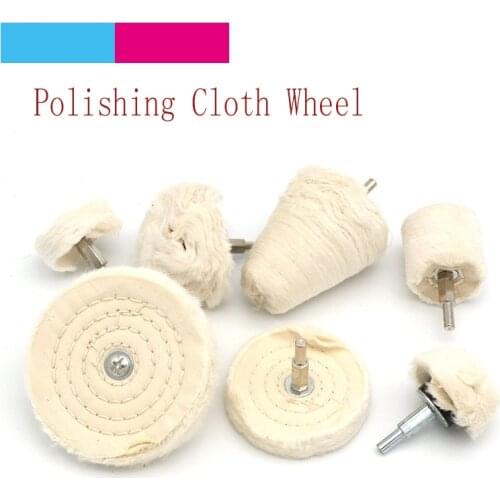 1pcs 6mm Shank Cone Brush Cotton Cloth Buffing Wheel Mounted Flap For Jewelry Metal Mirror Polishing Drill Dremel Rotary Tools