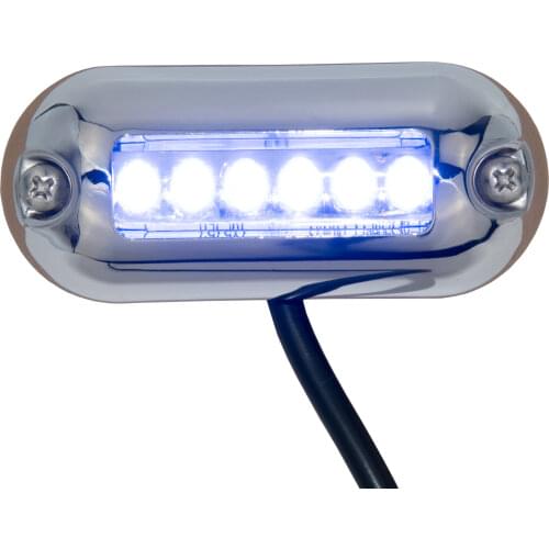 12V Marine Oval LED Underwater Light Blue Accent Light Surface Mount 6 LED IP68