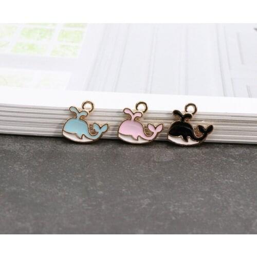 20pcs/Lot Whale 12*14mm Diy Design for Jewelry Making Earring Bracelet or Necklace Handmade Enamel Charms
