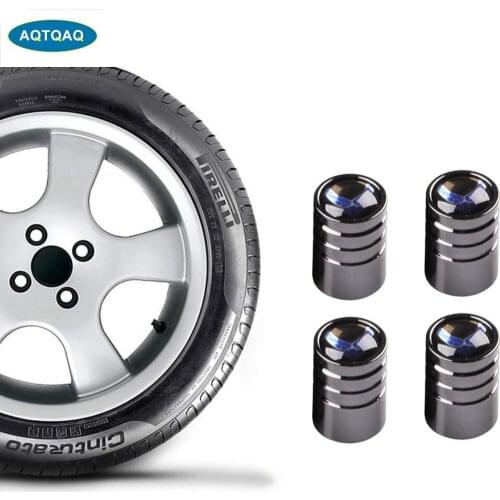 AQTQAQ US Air Force Bike Motorcycle Car Tire Valve Stem Caps for Car styling Decoration 4Pcs/Box Black Silver