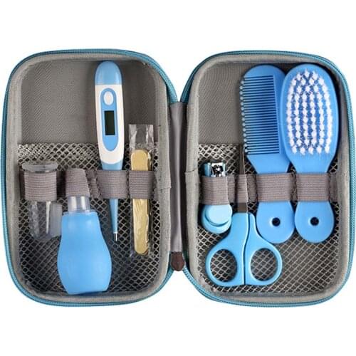 8pcs Baby Grooming health care manicure set baby brush and comb set newborn health safety scissors medicine nail gromming kit
